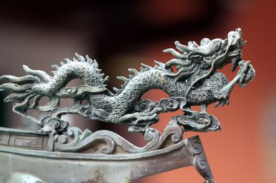 Templo Thian Hock Keng. O Dragão. Singapura de Unbekannt