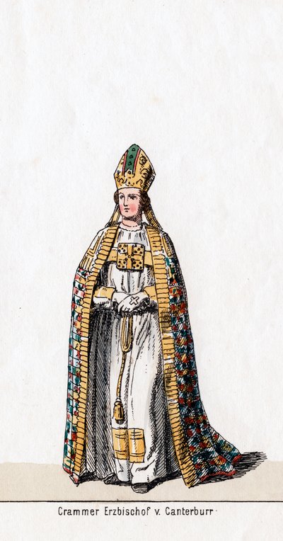Thomas Cranmer, figurino para a peça de Shakespeares, Henrique VIII, século XIX de Unbekannt