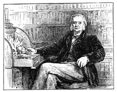 Thomas Henry Huxley, biólogo britânico, em sua mesa, c1880 de Unbekannt