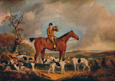 Thomas Oldaker em Pickle com seus cães, século c19th, 1922 de Unbekannt