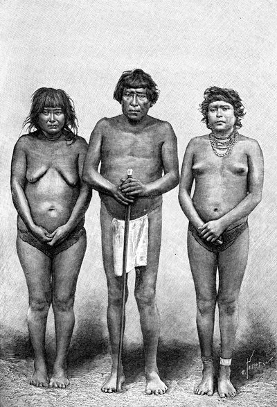 Três índios Guarauni, Venezuela, 1895 de Unbekannt