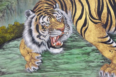 Pintura do Tigre no templo Bongeunsa, Seul, Coree du Sud de Unbekannt