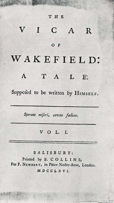 Página de título do Vigário de Wakefield, 1766 de Unbekannt