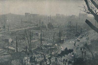 Planície fumegante de Tokyos de destroços e cinzas, c1935 de Unbekannt