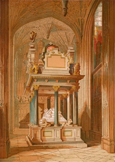 Túmulo da rainha Elizabeth. - Abadia de Westminster, c1845, 1864 de Unbekannt