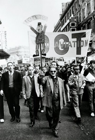 Marcha sindical, Paris, 1968. de Unbekannt