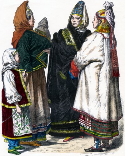 Traje tradicional russo, c1850 de Unbekannt