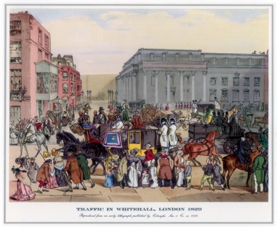 Tráfego em Whitehall, Londres, 1829 de Unbekannt