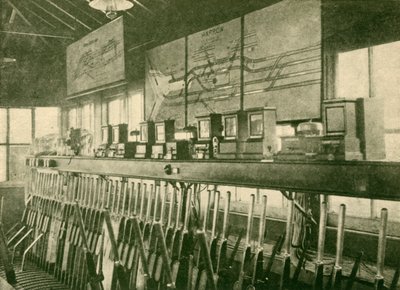Diagrama do movimento do trem na Caixa de Sinal, Metropolitan Railway, 1930. de Unbekannt
