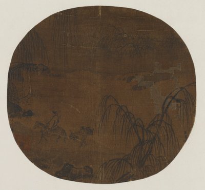 Viajantes sob salgueiros, dinastia Yuan ou Ming, 1279-1644. de Unbekannt