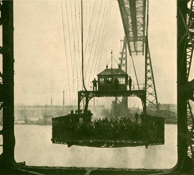 Carro de viagem, Transporter Bridge, Middlesborough, c1930. de Unbekannt