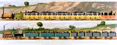 Viajando na ferrovia Liverpool e Manchester, 1831 de Unbekannt
