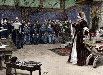Julgamento de Maria Rainha dos Escoceses no Castelo Fotheringhay, 1586 1905 de Unbekannt