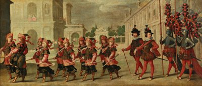 Procissão triunfal com cavaleiros da Ordem de Malta e da Ordem de Santiago de Compostela de Unbekannt