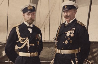 Czar Nicolau II e Kaiser Guilherme II em Björkö, 1905. de Unbekannt