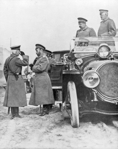 Czar Nicolau II visitando a frente russa, maio de 1915 de Unbekannt
