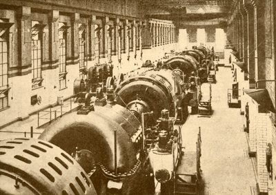 Turbo-geradores na casa de força de Neasden, estrada de ferro metropolitana, 1930. de Unbekannt