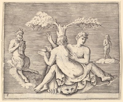 Dois Amantes com Pan, publicado ca. 1599-1622. de Unbekannt