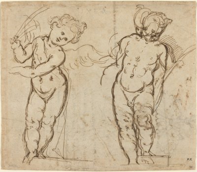 Dois Putti em pé [reto]. de Unbekannt