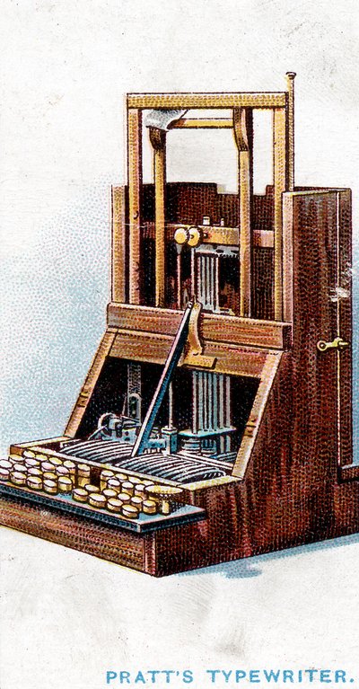 Máquina de escrever patenteada por John Pratt em 1866 1915 de Unbekannt