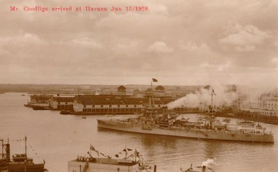 Presidente dos EUA, Calvin Coolidges, chega a Havana para a Conferência Pan-Americana, 15 de janeiro de 1928 de Unbekannt