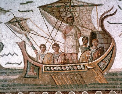 Ulisses e as sirenes, mosaico romano, século III dC de Unbekannt