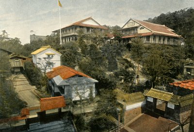 Um hotel A Kioto, hotel em Kyoto, 1900. de Unbekannt