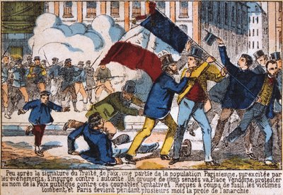 Revolta que levou ao estabelecimento da Comuna de Paris, 1871. de Unbekannt