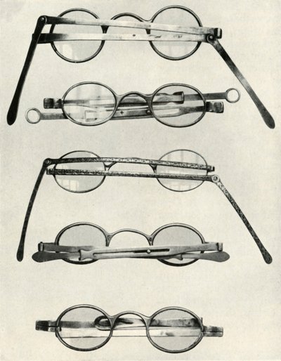 Vários tipos de óculos ... do final do século XVIII e início do século XIX, 1934. de Unbekannt