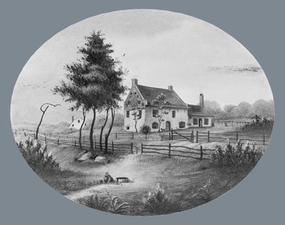 Vechte House em Gowannus, Brooklyn, Nova York, 1865. de Unbekannt