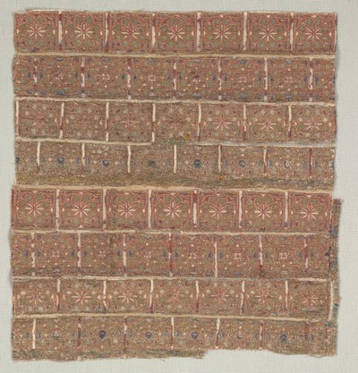 Fragmento de vestimenta com estrelas em quadrados escalonados, 1200s. de Unbekannt