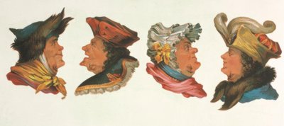 Imagem de quebra-cabeça, litografia de quatro cabeças - cor. de Unbekannt