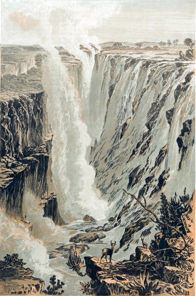 Cataratas Vitória, África, vista do leste, 1866 de Unbekannt