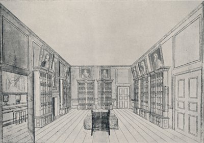 Vista da biblioteca de Samuel Pepyss no edifício de York, 1928 de Unbekannt