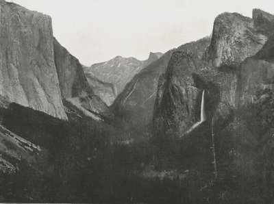 Vista do ponto dos artistas, vale de Yosemite, EUA, 1895. de Unbekannt