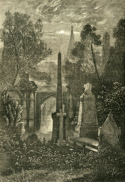 Vista no cemitério de Highgate, c1876. de Unbekannt