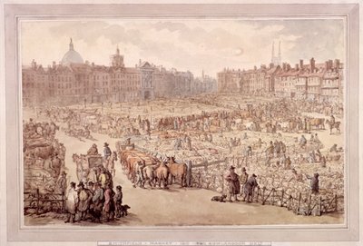 Vista do Smithfield Market, Londres, 1810 de Unbekannt