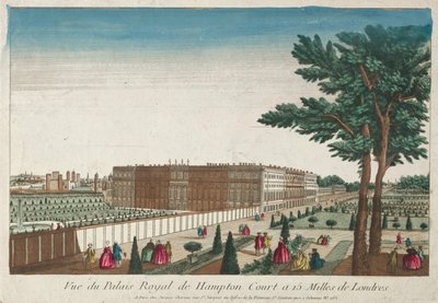 Vista do Palácio Real de Hampton Court, século XVIII. de Unbekannt