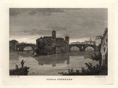Vista da Ilha do Tibre, Isola Tiberina, Roma de Unbekannt