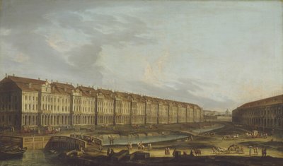 Vista do edifício dos doze colégios em São Petersburgo, meados do século XVIII. de Unbekannt