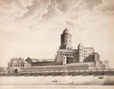Vista do castelo de Vyborg, c. 1840 de Unbekannt