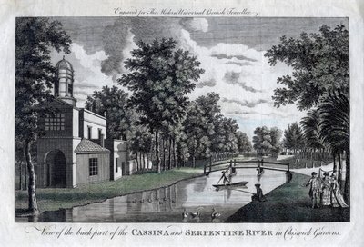 Vista da parte traseira do rio Cassina e Serpentine em Chiswick Gardens, Londres de Unbekannt