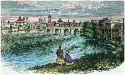 Vista da cidade de Lima, capital do Peru, a partir do rio Rimac, c1875 de Unbekannt