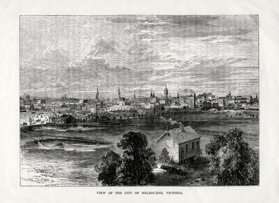 Vista da cidade de Melbourne, Victoria, Austrália, 1877 de Unbekannt