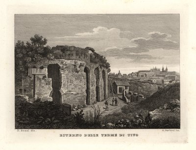 Vista exterior das Termas de Titus, Thermae Titi, Terme di Tito de Unbekannt