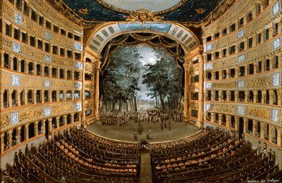 Vista do interior do Teatro San Carlo, Nápoles, século XIX de Unbekannt