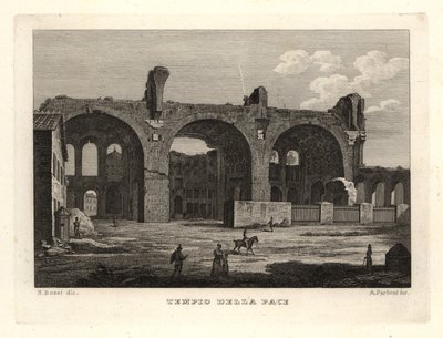 Vista das ruínas do Templo da Paz ou do Fórum das Vespasianas, Tempio della Pace, Roma de Unbekannt
