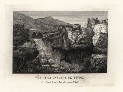 Vista das cataratas do Tivoli, Itália, Cascade de Tivoli de Unbekannt