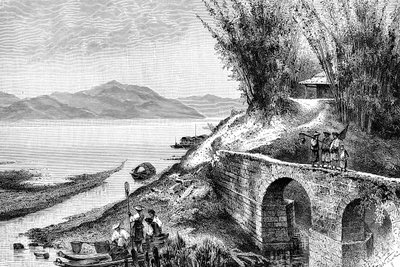 Vista no alto Yang-Tze-Kiang, c1890 de Unbekannt