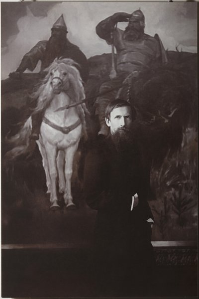 Viktor Vasnetsov antes de sua pintura Bogatyrs de Unbekannt